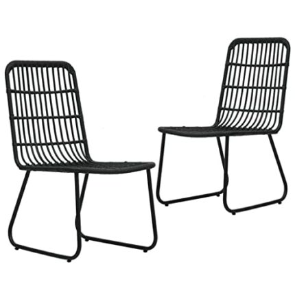 TJLSS Garden Chairs 2pcs Poly Rattan Outdoor Chairs Minimalist Modern Garden Chair Outdoor Furniture (Color : A, Size : One size)