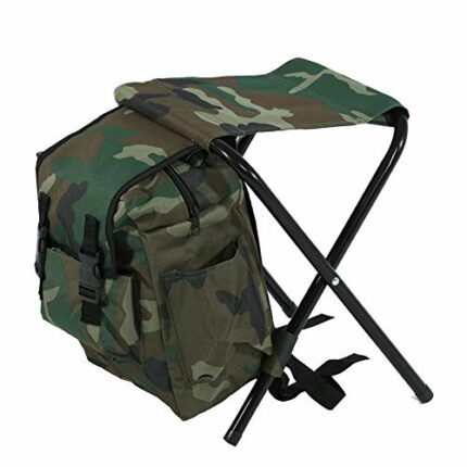 VGEBY Fishing Folding Chairs, Camouflage Fishing Seat Stool with Storage Bag for Camping Fishing Hiking Gardening Traveling Picnic