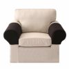 Golden Apple LERTREE 1 Pair Sofa Arm Slipcovers Elastic Sofa Armrest Protectors Removable Chair Sofa Armrest Covers (Beige)