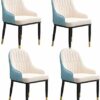 dining chair Kitchen Dining Room Furniture Chairs Pu Leather Dining Chairs Set Of 4 Modern Kitchen Side Chairs With Metal Feet Waterproof Oilproo