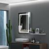 Tokvon® Picasso Bathroom Mirror with LED Lights丨Shaver Socket丨Anti Fog Demister Touch Sensor丨Adjustable Color Temperature丨Wall Mounted丨500 x 700