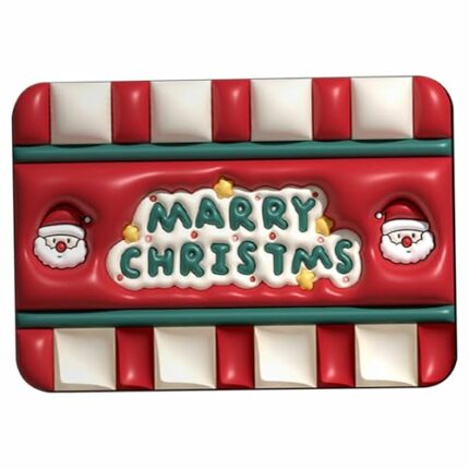 Christmas Door Mat Non-Slip 3D Merry Christmas Welcome Mat 20x32 Inch Decorative Rug Entrance Door Mat Tradition Xmas Decor for Home, Bathroom, K