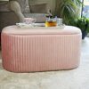 ASPECT Lola Bedroom/Living Room Velvet Storage Ottoman (80x40x40cm, Pink)