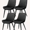 dining chair Kitchen Dining Room Furniture Chairs Dining Chairs Set Of 4 Metal Feet Comfortable Cushions And Backrest Leather Chairs For Dining R