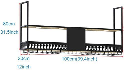 EYLINK Wine Racks,Wall-Mounted Wine Rack Hanging Wine Glass Rack Ceiling Decoration Shelf for Bars,Restaurants,Kitchens Bar Floating Shelf Ceilin