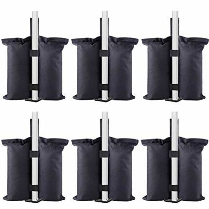 BEISUOSI Balance Weight Sandbags, for Patio Umbrella; Pop Up Tent; Canopy; and Other Outdoor Furniture. 6pcs (Black, 44cm x 46cm) per Package (Ba