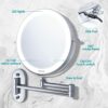Auxmir 10x Magnification Wall Mirror Illuminated LED Wall Makeup Mirror with 3 Colour Modes, 1X/10X Magnification USB Charge, Touch Screen, 360°