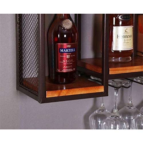 ULAINE Wine Racks Kitchen Bar Unit Storage Shelves Wall Holder, Wine Bottle and Glass Holder, Wall-Mounted Wine Goblet Stemware Holder - Metal Wr