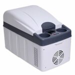 20L Dual-core Refrigeration car refrigerator Electronic Cold Box Mini Mini-Refrigerator Dual-use car,Gray,26 * 50 * 32cm