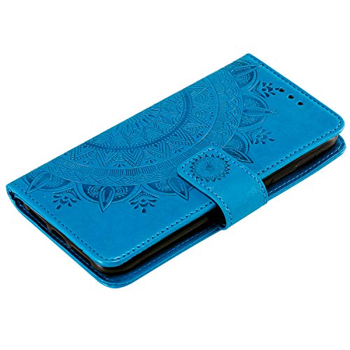 Reevermap Samsung Galaxy S23 Case, Protective Wallet Case Flip Shockproof PU Leather Card Slots Embossed Mandala Magnetic Closure Stand Cover for