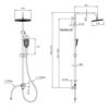 Black Shower Set Height Adjustable Overhead Shower Kit Without Mixer Shower Riser Rail Kit with Brass Diverter, MCADYS Rainfall Shower Kit with 3