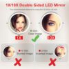 AIKELIN Rechargeable 8" HD Double Sided Mirror,3 Color Lights
