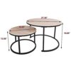 Round Nesting Coffee Table Modern Nesting Side Set of 2 End Table for Living Room Balcony Garden, etc,Round Wooden Accent Coffee Table with Solid