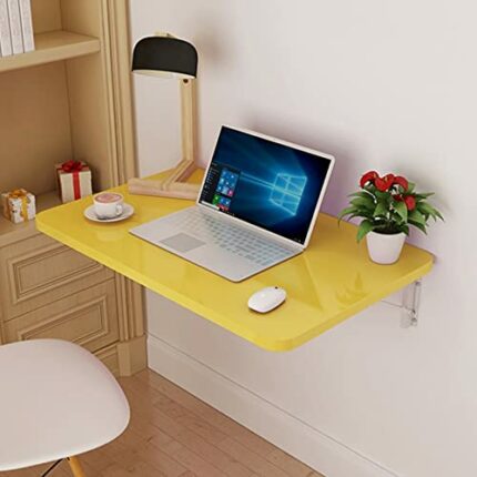 Laundry Folding Table, Wood Wall Mounted Table, Space Saving Floating Folding Table,Bracket Heavy Duty, Stable Sturdy Small Space Wall Table for