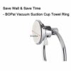 BOPai 24 inch Single Vacuum Suction Cup Towel Bar Towel Rail for Bathroom Accessory Clothes washcloths No Drill Wall Mount Shelf Rack Polished Ch
