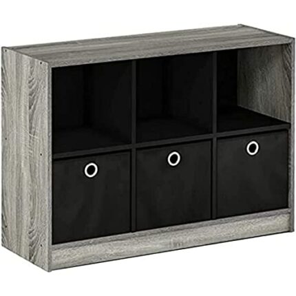 FURINNO Bookcases, Wood, French Oak Grey, one size