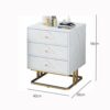 SDFGH Marble Texture MDF Bedside Table, Bedroom Furniture Bedside Table, Bedside Table with 3 Drawers, Sofa Side Table