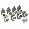 Shower Door Roller Pulley Shower Room Accessories Hanging Wheel for Sliding Door Top and Botter Fixed Single Wheel Replacement Accessories(8 Piec