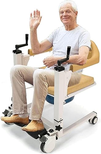 CNAOHGHN Multifunction Toilet Chair, Portable Stool for Chairs, Bathroom Wheels with Potty, U-Shaped Bathroom Shower Chair, Waterproof Armrests a