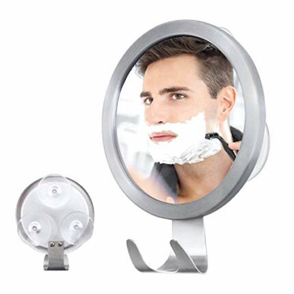Ulinek Fogless Mirror, Shower Shaving Mirror New Upgraded Anti-Fog Shaving Shower Mirror with Razor Hook No Fog Makeup Mirror 3 Strong Suction Cu