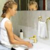 BigBig Home Gold Towel Holder, Bathroom Towel Ring Stainless Steel, Brushed Gold Hand Towel Racks Wall Mounted
