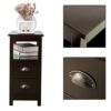 Sunangmas Ultra-thin bedside table with 2 drawers in the bedroom, retro coffee table side table in the lounge area in the living room, and space-
