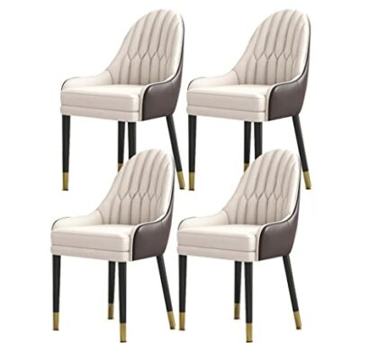 Kitchen Dining Room Furniture Chairs Dining Kitchen Chairs Set Of 4, Solid Wood Legs Living Room Chairs,Modern PU Leather High Back Soft Seat Din