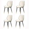 dining chair Office Reception Chairs Business Dining Chairs Set Modern Dining Chairs Set of 4 Water Proof PU Leather Side Chair with Black Metal