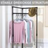Cyiecw Clothes Rack, Corner Coat Rack, Metal Clothes Rack, Small Slim Clothes Rack, Black with Shoe Rack, Clothes Stand with 10 Hooks, for Bedroo
