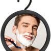 Round Hanging Fogless Shower Mirror for Shaving with Real Glass Surface and Adjustable Swivel Hook - Simply Fill Back Chamber/Reservoir with Hot
