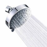 Shower Head, High-Pressure Rain Fixed Showerhead Rainfall 5-Setting with Adjustable Metal Swivel Ball Joint, Bathroom Showerhead 4 Inch High Flow