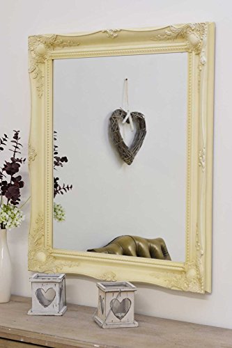FRAMES BY POST 30" X 26" (66cmx76cm) Large Ivory/Cream Classic Frame Antique Design Ornate Shabby Chic Over Mantle Big Wall Mirror, 76 x 66