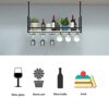 EYLINK Wall Shelf Hanging Wine Rack/Wine Glass Rack,Ceiling Shelf,Wall Decoration Storage Rack With Guardrail,Two Styles Of Cup Holder,Easy To In