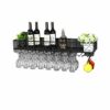 PIBM Stylish Simplicity Wine Shelf European Wrought Iron Hanging Wine Rack, Creative Wall Hanging Wine Rack, Black , 100CM