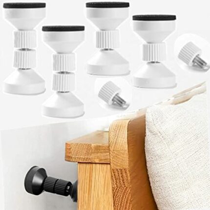 OUKEYI 4 Pieces of Adjustable Threaded Bed Frame Anti-Shake Tool,Headboard Stoppers，Bed stoppers ，Wall Bed headboard Anti-Shake Fixer for Beds Ca