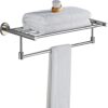 Towel Rail Towel Rack,304 Stainless Steel With Dual Row Towel Shelf For Bathroom,Wall-Mounted Storage Rail Holder Rack(60cm Long)