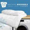 ACRALI HOME Mattress Topper Double Bed 4 Inch Thick - Quilted Double Mattress Topper Made with Fluffy Hypoallergenic Microfibre with Strong Corne