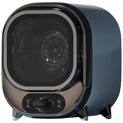 HTONVK Compact Mini Tumble Dryer, Portable, Freestanding Table top Dryer with Stainless Steel Tub, 450W Electric Tumble Laundry Dryer, for Apartm