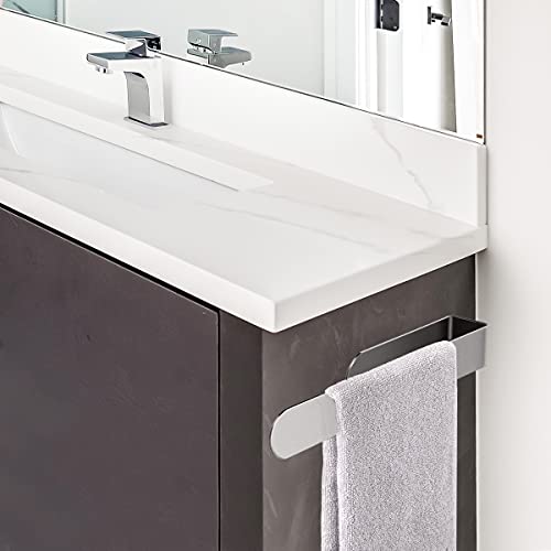 Joejis Self Adhesive Towel Rail 40cm Stainless Steel & Black Matte Bathroom Towel Holder Multiuse for Kitchen or Bathroom Towel Rail Drill-free (