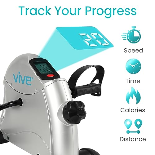 Vive Under Desk Bike Pedal Exerciser - Stationary Exercise Leg Peddler - Low Impact, Portable Mini Cycle Bike for Under Your Office Desk - For Ar