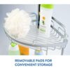 Tatkraft Moonlight Rust Proof Aluminum 3 Tier Shower Corner Rack, Bathroom Shelf
