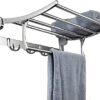XMING Stainless Steel Folding Movable Bath Towel Rack Multi-function Storage Rack, Stainless Steel Bathroom Pendant (Size:50 * 25 * 10 Cm)