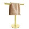 Hand Towel Holder Stand for Bathroom Vanity Countertop (Silver Brushed Square Base)
