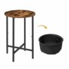 HOOBRO Round Side Table, Sofa End Coffee Drink Snack Table, Bedside Lamp Table with Removable and Washable Storage Basket, for Small Spaces, Livi