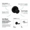 COSMIC - Single Bathroom Towel Rail | Matte Black Finish | Easy Installation - Fixes with Screws | Dimensions 60 x 7.1 x 5 cm