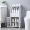 DINGZZ Floor Standing Bathroom Cabinet Storage Home Furniture Washbasin Shower Corner Shelf Rack for Plants Sundries Storage Organizer