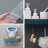 Towel Rack Wall Mounted Bathroom Shelf Self Adhersive Storage Basket with Hook for Household Kitchen Bathroom