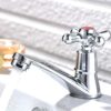 Traditional Victorian Pair of Basin Taps Bathroom Sink Taps Mixers Hot and Cold Bath Brass Faucet - Chrome Plated