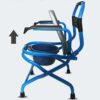 Toilet Stool for Elderly, Toilet, Home Seat, Folding Shower Chair with Padded Arms / Backrest, Non-Slip Leg Pad