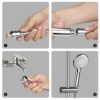 Shower Head with Hose and Showerhead Holder Bracket, QIWODE Handheld Shower Universal Fitting with Adjustable 5 Sprays Modes for Slide Bar Adjust
